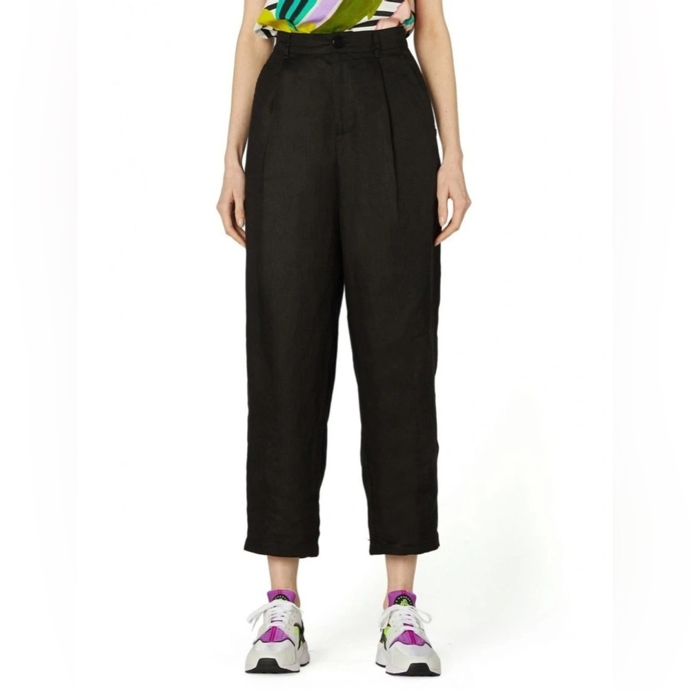 Gorman august high waisted trousers linen black 6